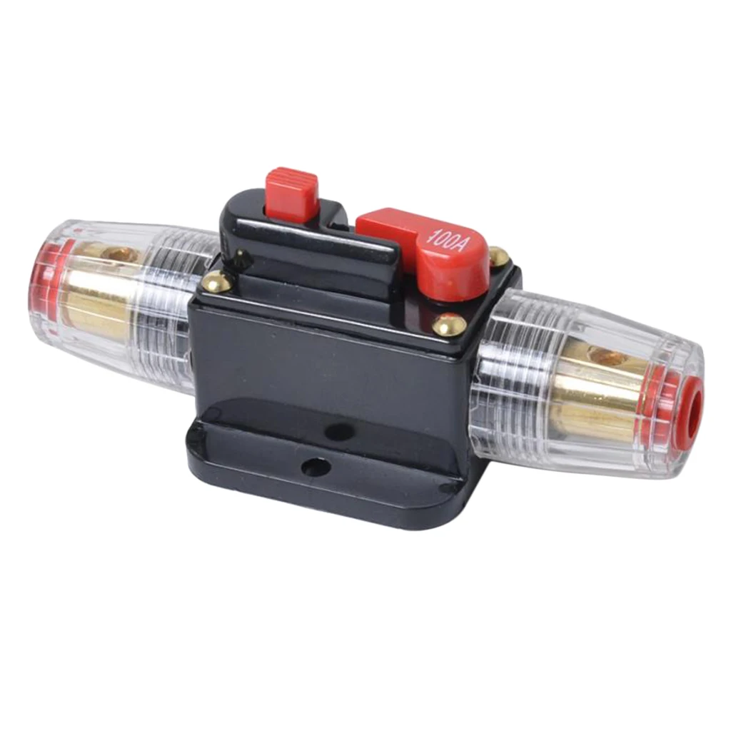12V-24V DC Circuit Breaker In-line Fuse Inverter Waterproof Manual Reset 100A
