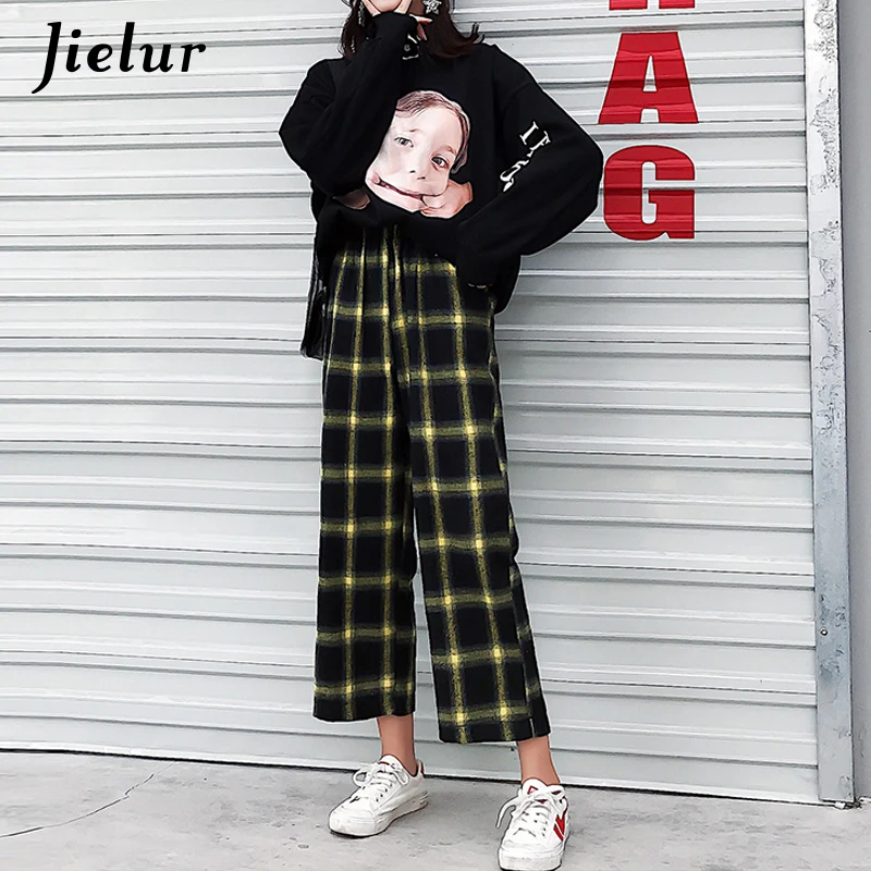 Jielur Ulzzang корейские женские брюки 2020 Harajuku Хип хоп хипстерские свободные широкие