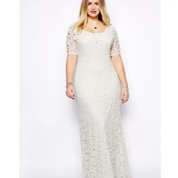 

5xl 6xl Plus Size Women Lace Dress 2xl-9xl Summer Maxi Dress Big Size Clothing Vintage White Black Lace Dresses Elegant WF816