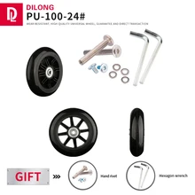 

DiLong PU-100-24 Trolley luggage wheel accessories universal pulley suitcase cosmetic case a pair detachable replace wheels