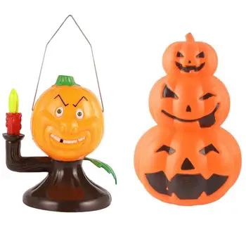 

2pcs Halloween Simulated Pumpkin Lamp Flickering Light Decor (With Battery)