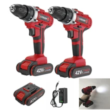 20V Электрическая Дрель аккумуляторная отвертка 110-240V литиевая Батарея светодиодный светильник Мини DIY Беспроводной Мощность драйвер 2-Скорость Мощность инструменты