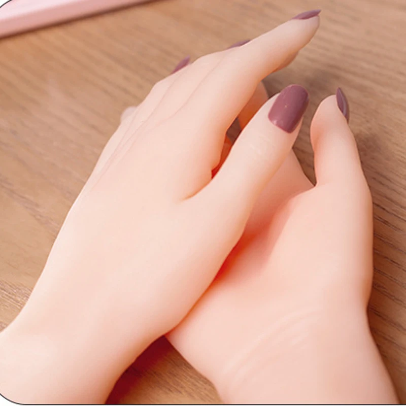 Flexible Movable Silicone Practice Mannequin Training Hand Model for Nails  Jewelry,Free Nails