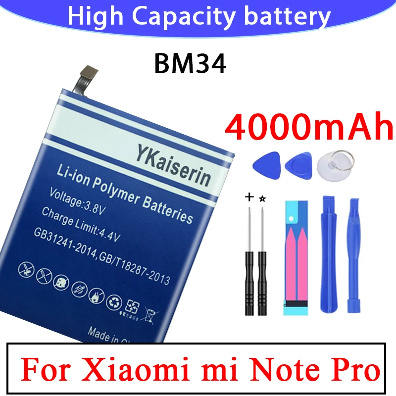 4000 мАч для xiaomi mi note Pro 4 Гб ram BM34 BM 34 BM-34 батарея Замена батареи аккумулятор в наличии