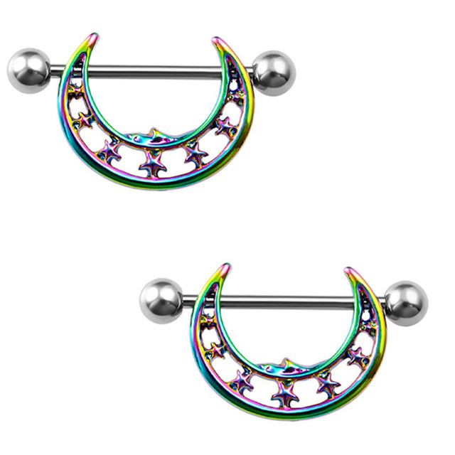 Rabbit Nipple Ring Piercing Barbell Shield Bar Rings Surgical Steel Sexy Adult Game for Women Breast Body Jewelry Gift 14G