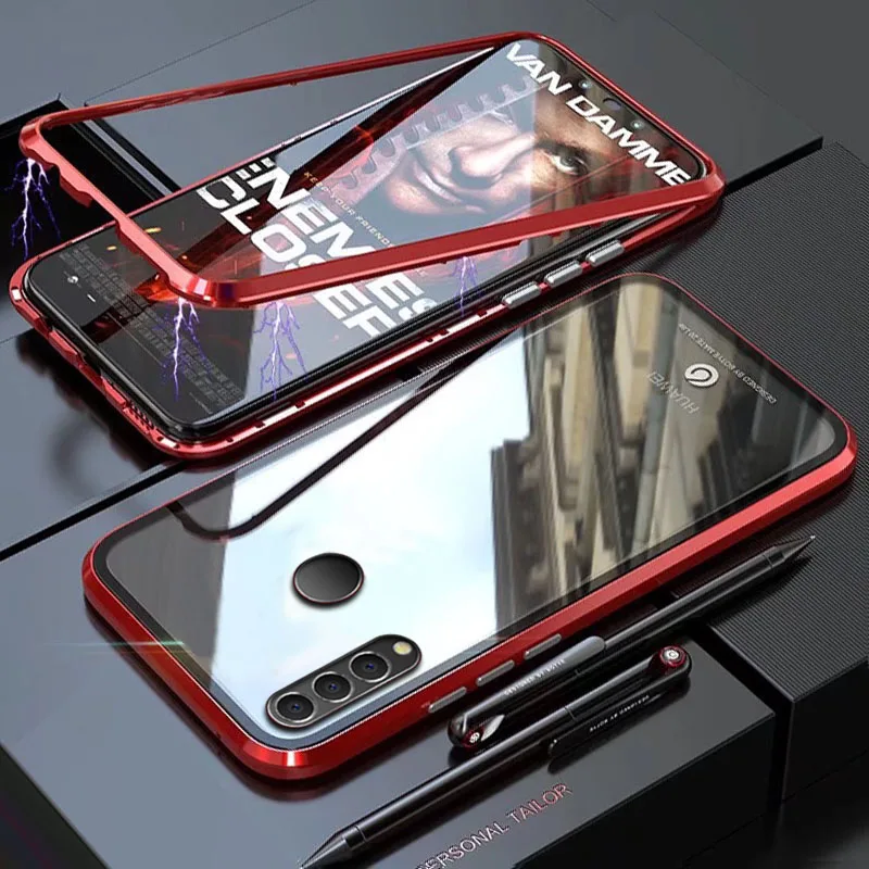 YonLinTan Coque чехол для huawei P30 Lite Pro P30Pro Металлическая магнитная рамка Магнитная Адсорбция закаленное стекло задние чехлы