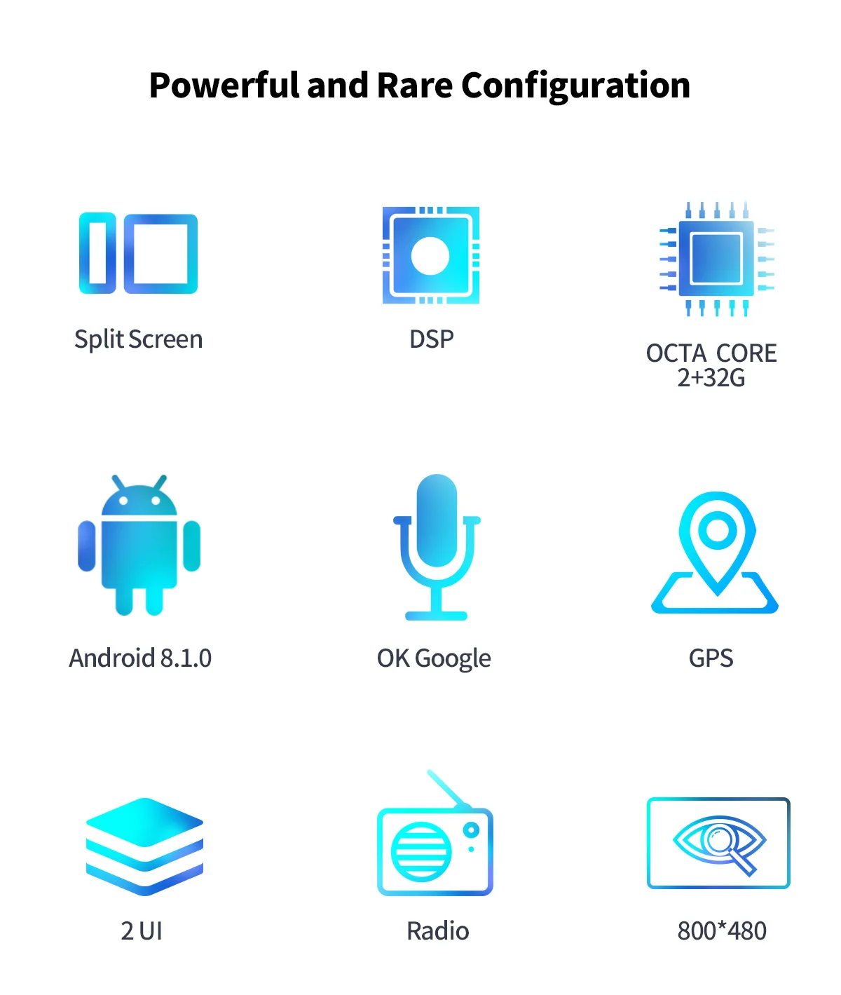 Clearance 6.2"Single Din Android 8.1Car Radio Stereo 2GB+32GB Octa Core Head Unit Tape Recorder Multimedia GPS NO DVD Player Built-in DSP 1