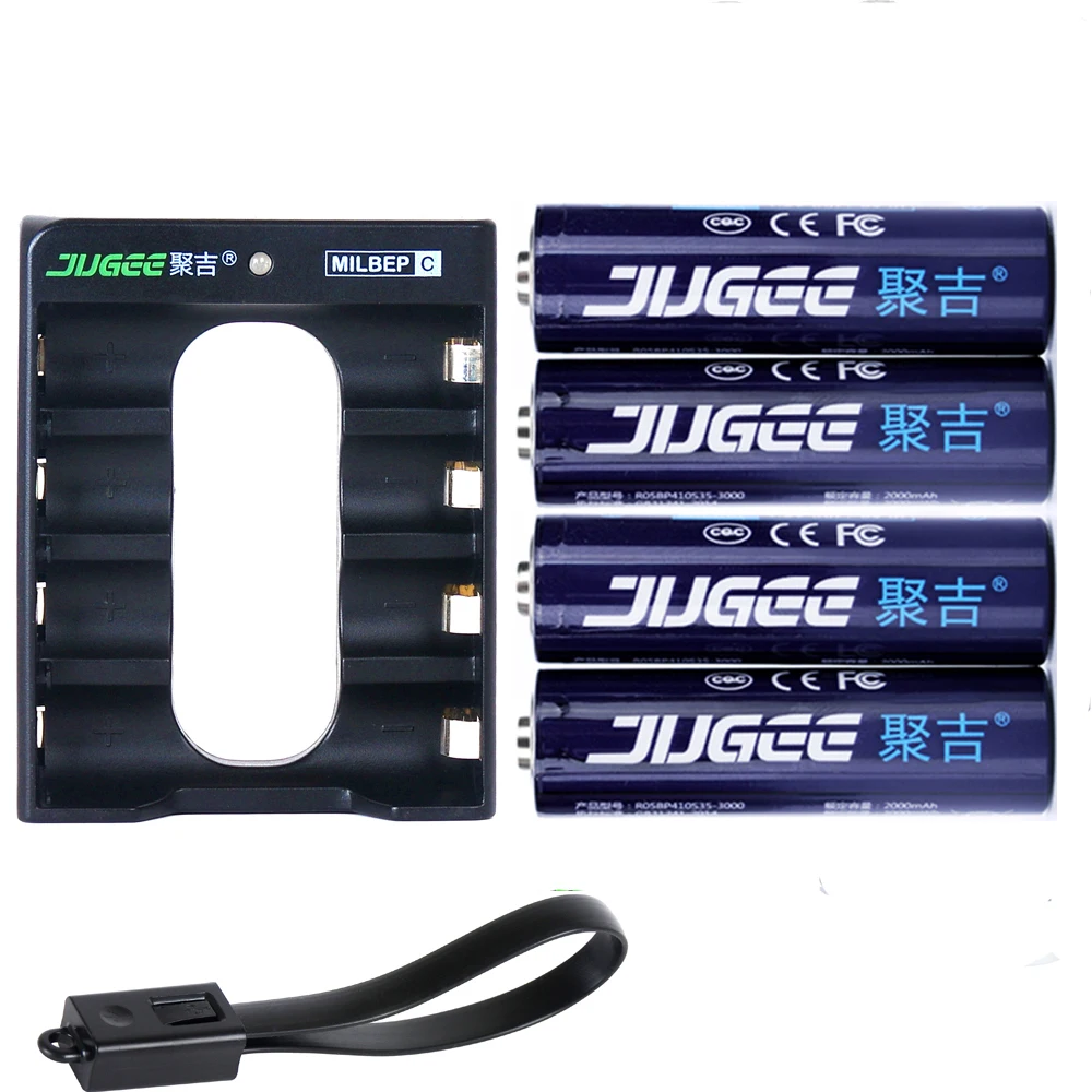 4pcs with charger jugee 1,5 v 3000mWh AA 1,5 V литий-полимерный литий-ионный полимерный литиевый аккумулятор - Цвет: 4pcs with charger