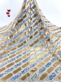 

fashion embroidery lace fabric with sequins best quality ZH-105112 african tulle mesh lace with sequins