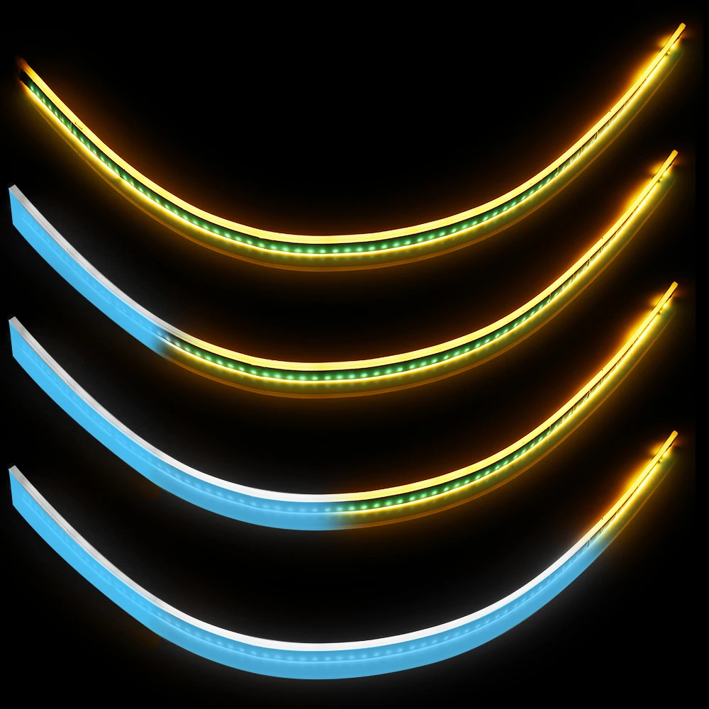 30CM 45CM 60CM 12V Led DRL Daytime Running Lights White Headlight LED Amber Turn Light drl Strip Angel Eyes For Headlight