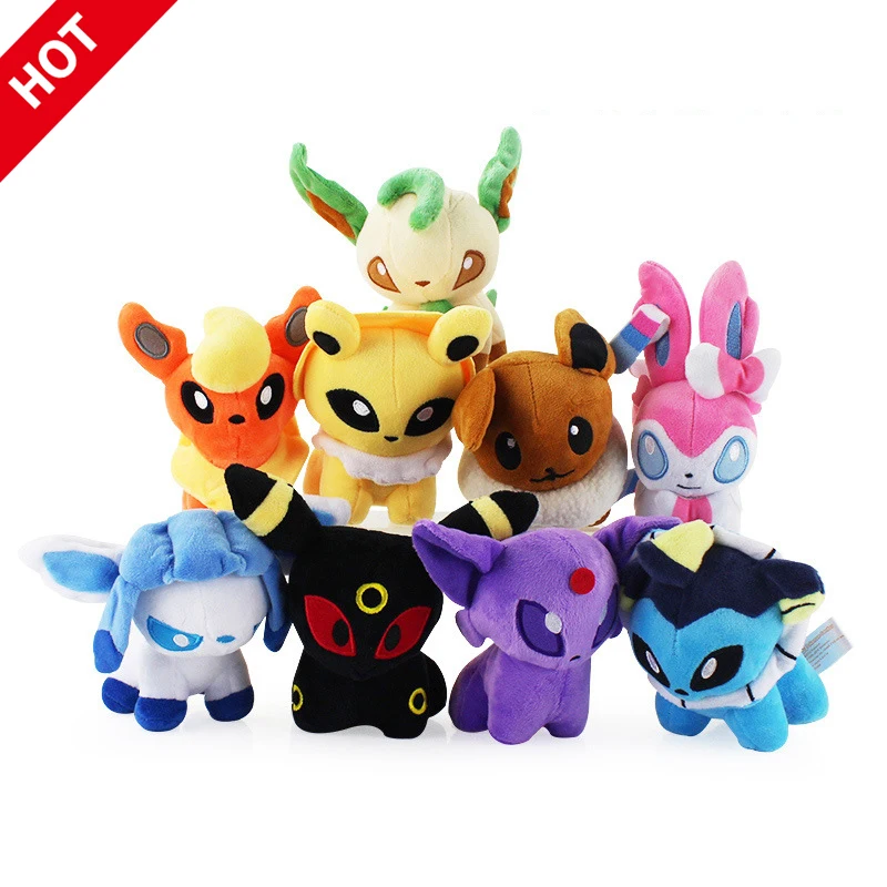 Kawaii стежка плюшевые куклы игрушки Eevee Sylveon Espeon Flareon Umbreon Glaceon Jolteon Vaporeon Leafeon Мягкие плюшевые куклы для детей