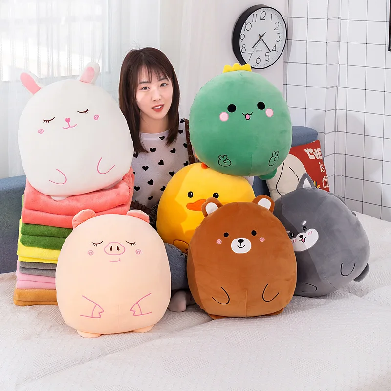 

Air Conditioning Quilt Blanket Car Quilt Dual-purpose Pillow Plush Toy Pillow Sleeping Nap Cushion Summer Cool Quilt Cartoon