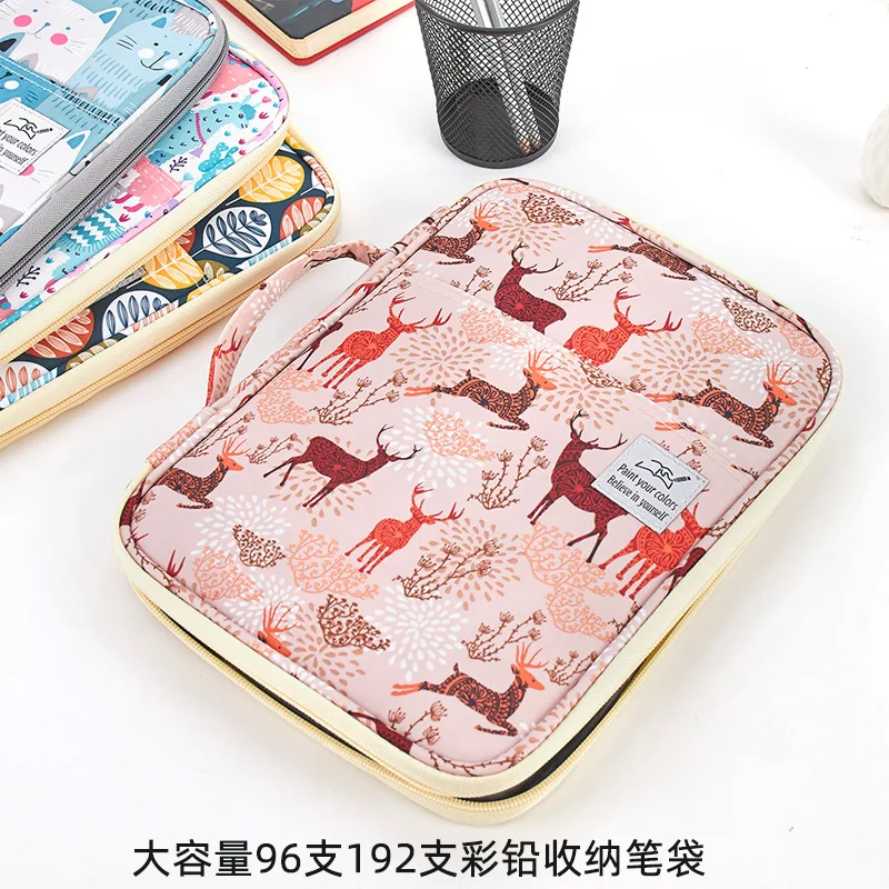 

192 Holes Large Capacity Pencil Bag Case Organizer Cosmetic Bag for School Office Double Layer Multifunctional Storage Bag