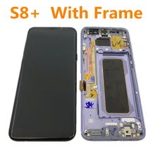 Orijinal AMOLED çerçeve Samsung Galaxy S8 + artı G955A G955U G955F G955V LCD ekran dokunmatik ekran meclisi ile nokta