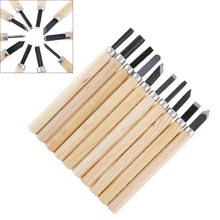 10 шт. резьба по дереву набор с высоким содержанием углерода Сталь с деревянной ручкой для основ ксилографии рабочих инструментов "сделай сам"