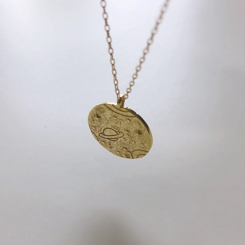 Louleur 925 пробы Серебряное ожерелье Galaxy Planet Золотое круглое креативное ожерелье с подвеской для женщин модное ювелирное изделие подарки