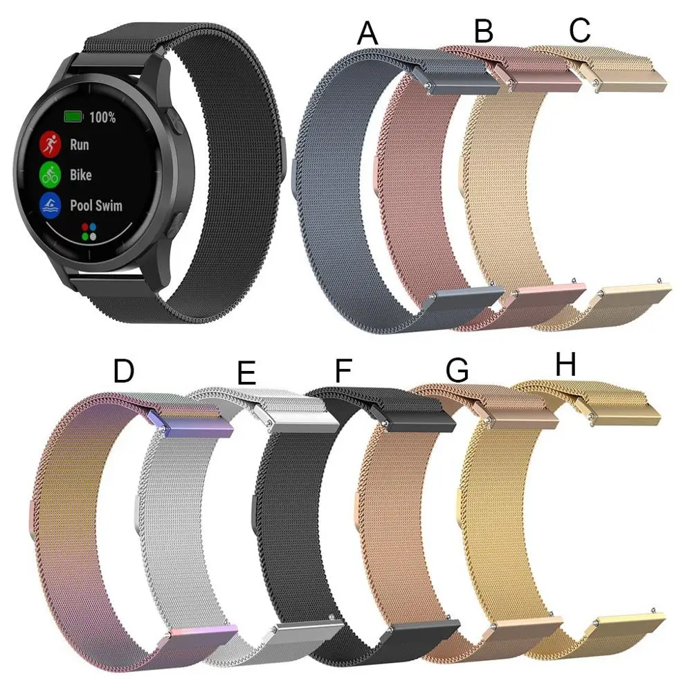 Браслет из нержавеющей стали с ремешком на запястье для Garmin Vivoactive 4 4s Смарт-часы долговечные аксессуары Vivoactive4#924