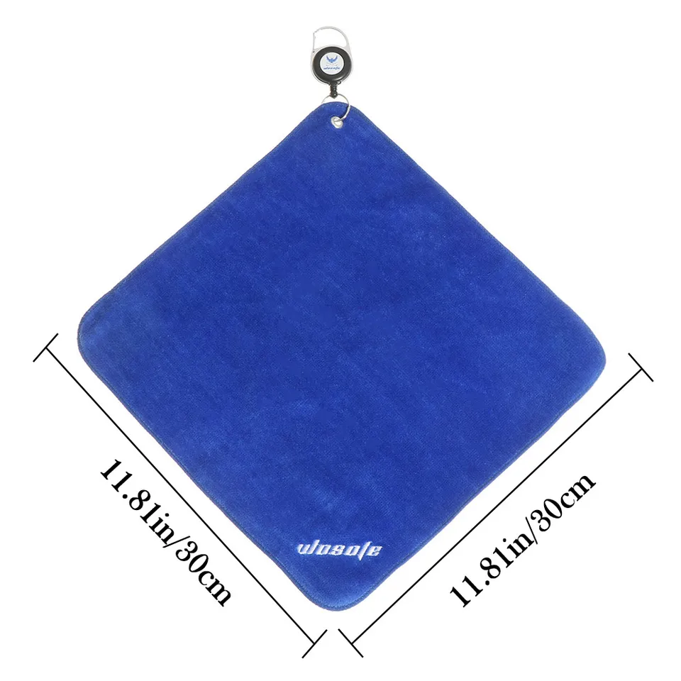 Set Di 3 Asciugamani Da Golf In Microfibra 30x30 Cm Con Moschettone | Panno Pulizia Mazze E Palline, Motivo A Nido D'Ape, Asciugatura Rapida - 3