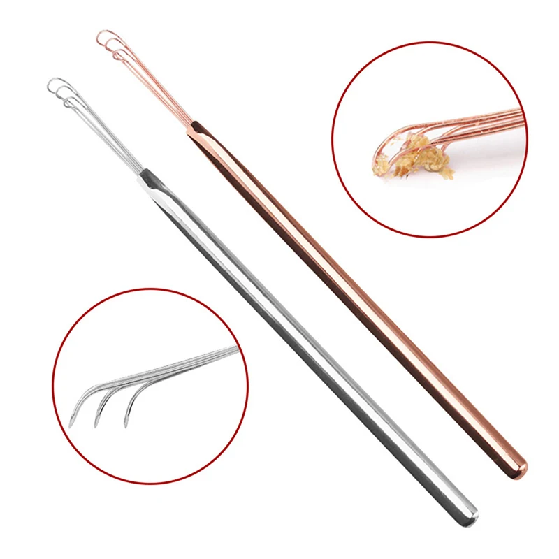 Stainless Steel Ear Pick Cleaner Portable Dig Ear Curette Tools Digging Earpick Cleaner Ear Spoon Ear Health Care Cleaning Tool