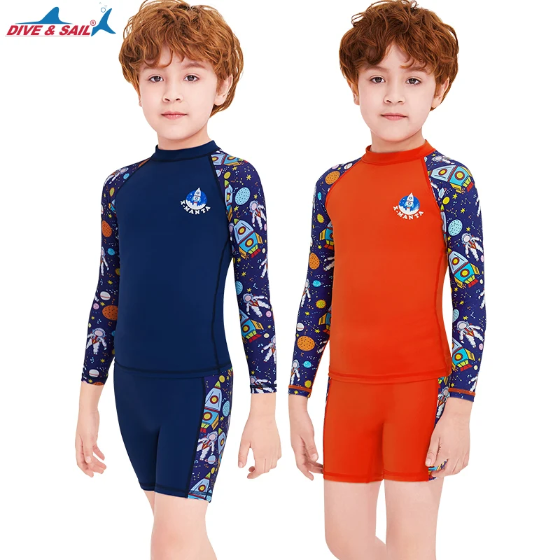 Kids Swimsuit Two Piece Rash Guard Long Sleeve Wetsuit Skin for Girls