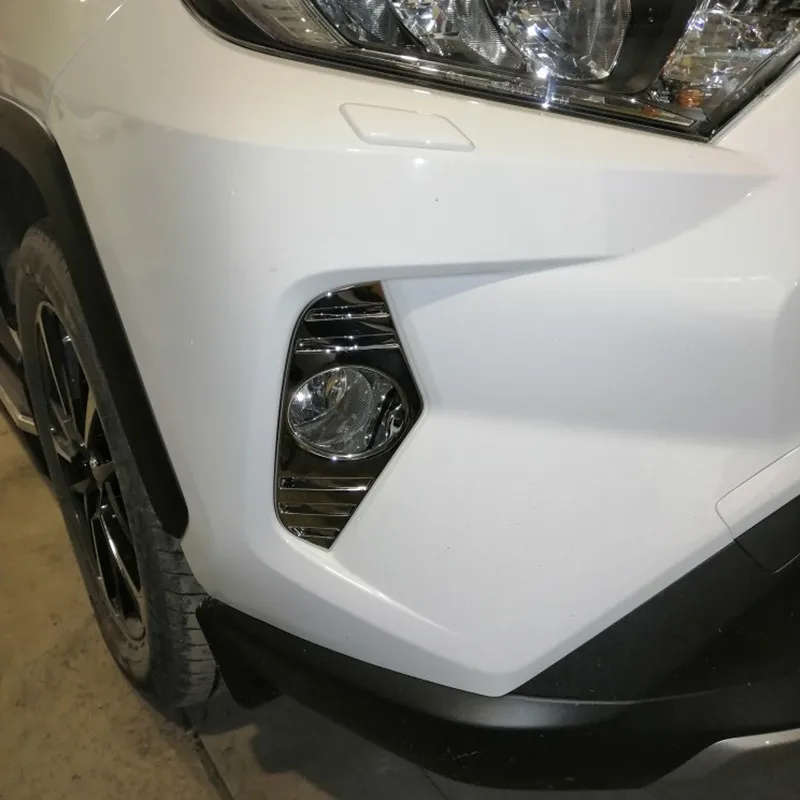 for toyota rav4 rav 4 xa50 2019 2020 Front fog light trim cover car accessories  plastic Chrome