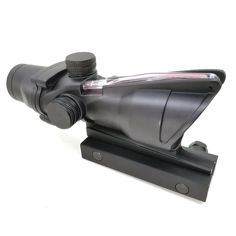 

Tactical Hunting Optical Riflescope ACOG 4X32 Real Fiber Optical Scope Red Green Illuminated Etched Reticle Fits 20mm rail