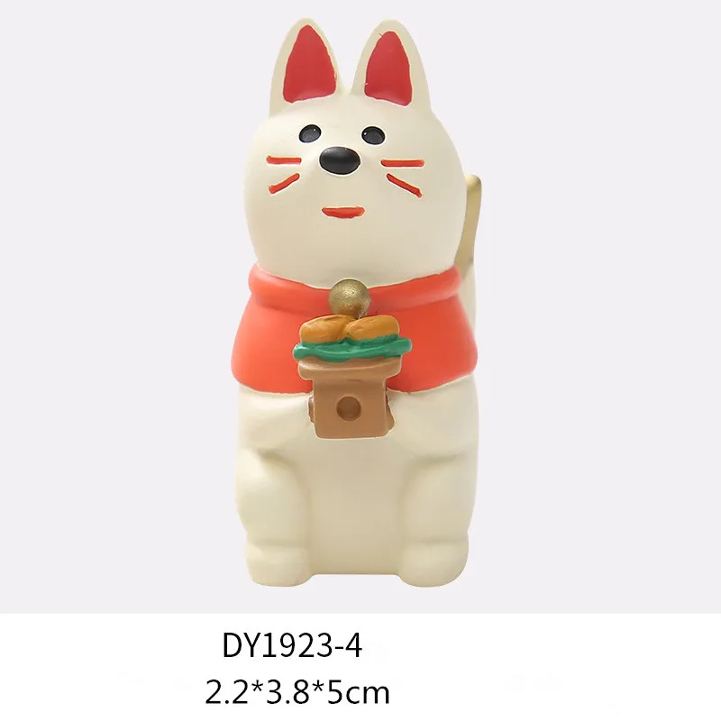 DYQ1923-4 Kawaii Мультяшные миниатюрные фигурки животных Счастливый Кот Фея садовые полимерные Настенная Декорация голова оленя аксессуары Кукольный дом украшения - Цвет: DYQ1923-4
