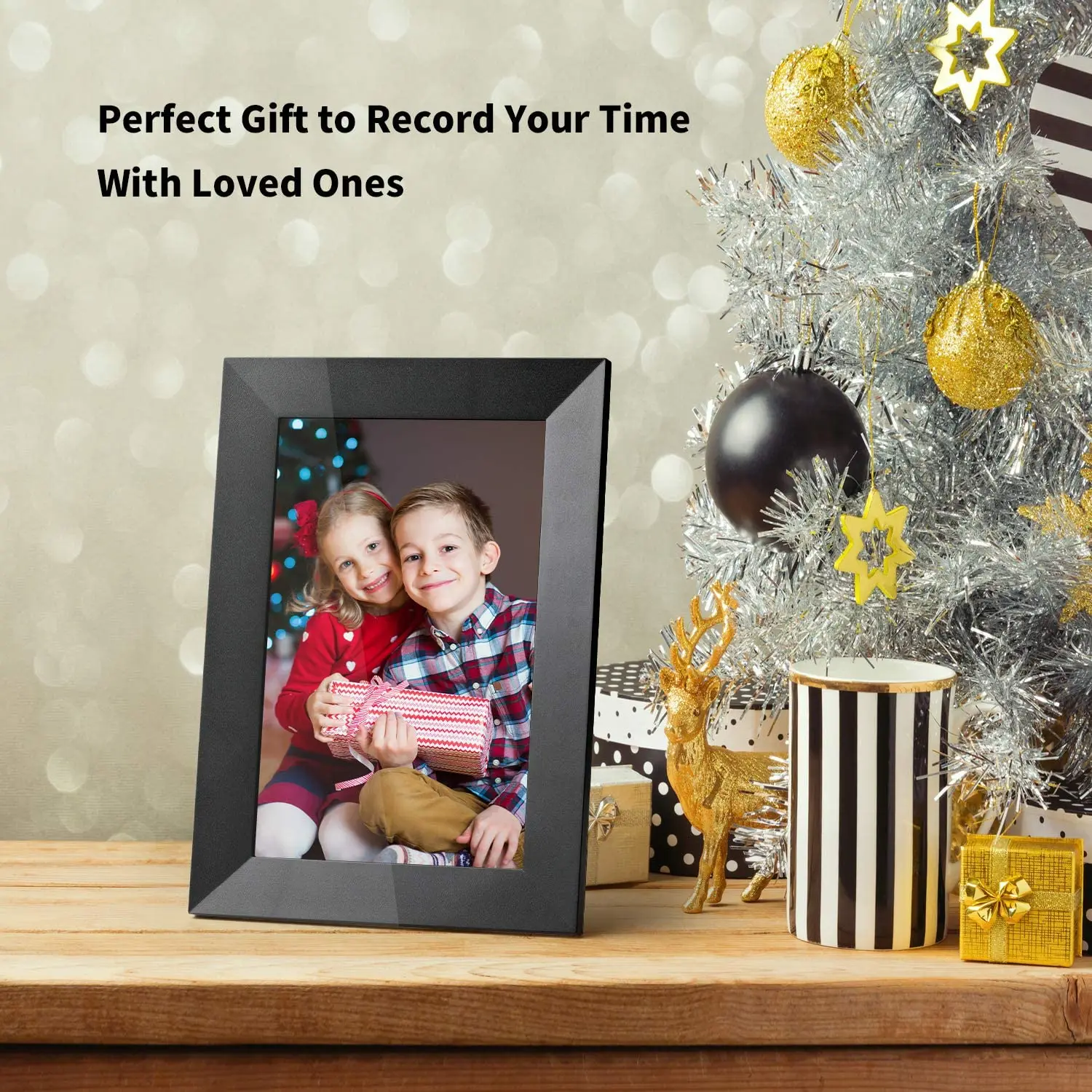 WiFi Digital Photo Frame 8 inch Touch Screen HD Display Picture Frame Wedding Gifts or Brithday Gift Share Photo via Frameo
