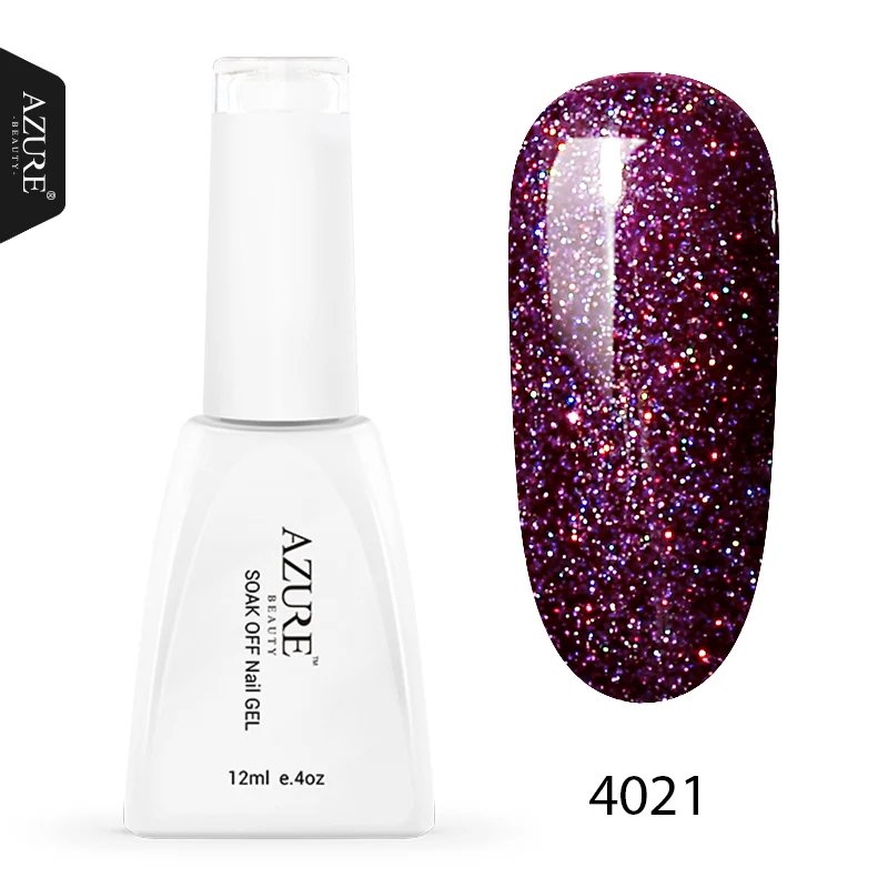Azure beauty, 12 мл, фиолетовый цвет, серия, Гель-лак для ногтей, замачиваемый, блеск, УФ-гель для ногтей, горячая Распродажа, цветной, лак для ногтей - Цвет: 4021
