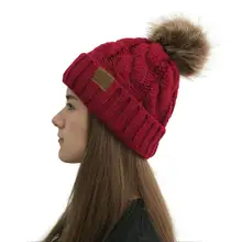 Модная женская монохромная шерстяная шапка теплая дикая твист женская шапка для завивки конского хвоста вязанная шапка двойного назначения Милая шапка