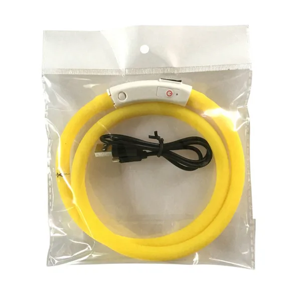 as pic Украшение для домашних собак кошек USB Перезаряжаемый мигающий ночной ошейник светящийся воротник светодиодный светильник USB ошейник для домашних животных - Цвет: as pic