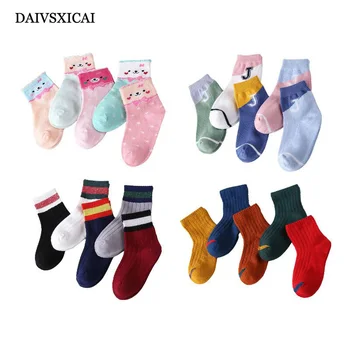 

Daivsxicai Winter Socks Baby Stripe Warm Cotton Socks For Children Comfortable Breathable Kids Tube Socks 5pairs/lot