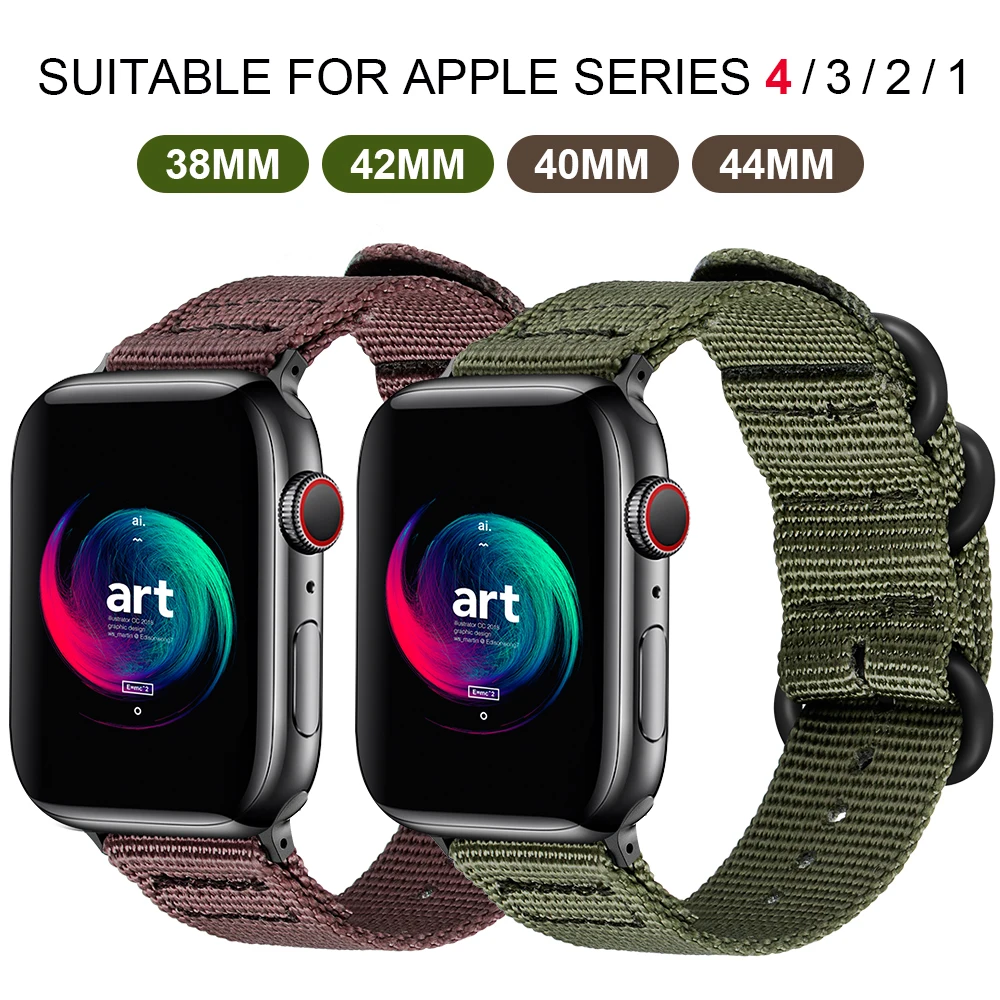 Nylon strap 40MM 44MM for Apple series 4/3/2/1 sports smart iwatch breathable strap 42 mm 38 mm