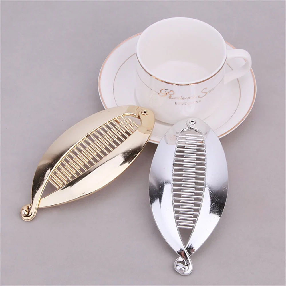 

Electroplated Gold Silver Fish Shape Hair Clips Ponytail Holder for Women Girls Banana Clips Crabs Hair Styling Accessories