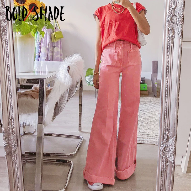 

Bold Shade Aesthetic 90s Style Jeans Wide Legs Solid High Waist Baggy Jeans Harajuku For Teen Indie Fashion Pants Autumn Winter