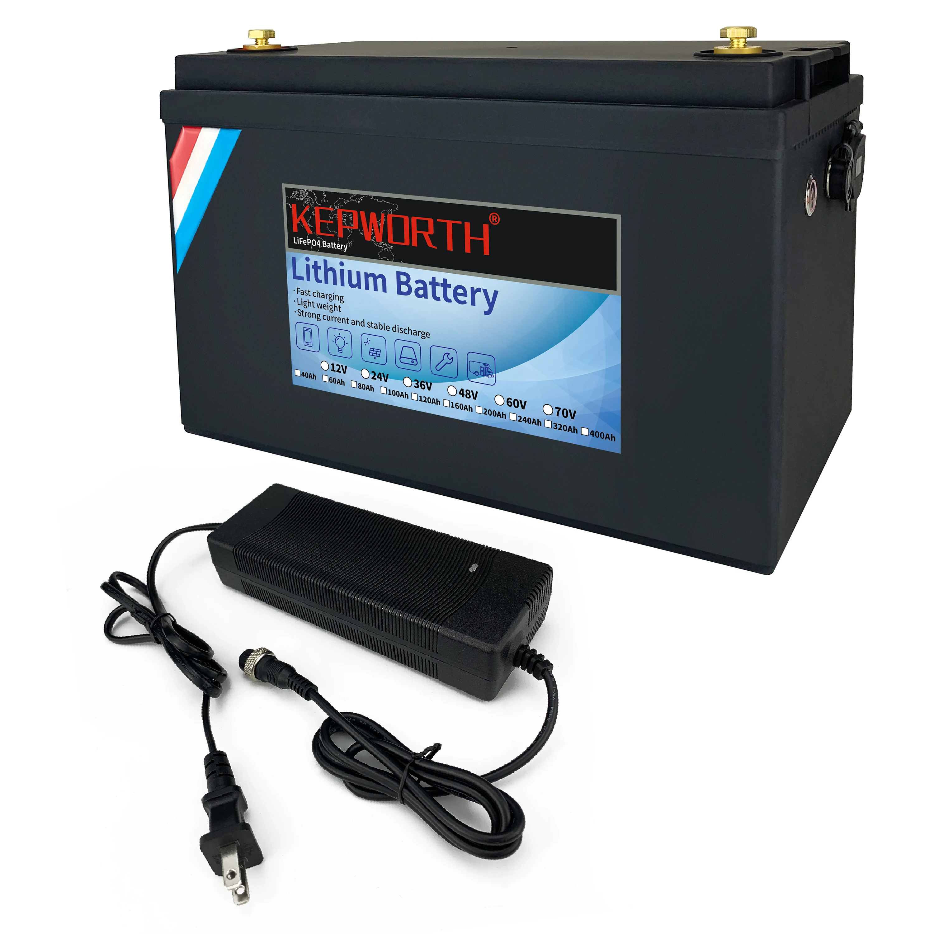 DEESPAEK LiFePO4 Battery 12V 60Ah Lithium Battery with Upgarded BMS,  Rechargeable Deep Cycle Lithium Iron Phosphate Batteries, Perfect for  Marine