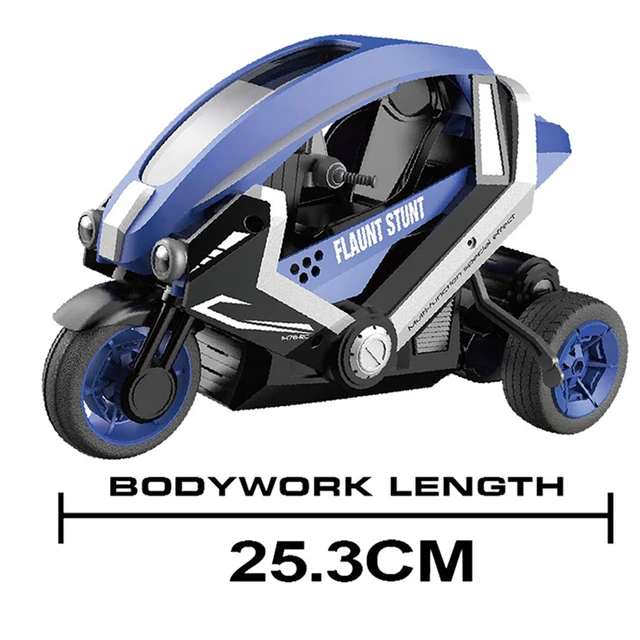 New 1:8 Tricycle 360° Rotary Stunt Remote Control Car Toy Kid Motorcycle Electric High Speed Drift 2.4G Stunt Car Holiday Gift 2