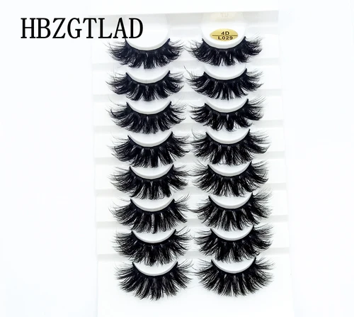 3D 밍크 속눈썹 대량 인조 드라마틱 볼륨 속눈썹, 위스피 천연 밍크 속눈썹 팩, 긴 도매 가짜 속눈썹, 5-8 쌍, 25mm 4