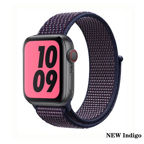NEW Indigo Нейлон pulseira для apple watch band 4 44 мм 40 мм(iwatch 5) apple watch 3 2 1 ремешок 42 мм 38 мм дышащий браслет ремень аксессуары - Цвет ремешка: NEW Indigo