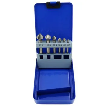 

SHGO HOT-6Pcs Boxed 90 Degree Chamfering End Mill Milling Cutter Bits for Wood Metal Drill Bit