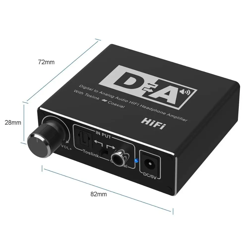  Digitale ad Analogico Audio Converter Ottico Toslink Coassiale ad Analogico RCA L/R 3.5 millimetri 