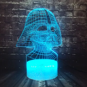 

Multicolor Night Lamp Star Wars Darth Vader Dark Warrior LED Table Lamp 3D Visual Touch Cool Figure Holiday Xmas Kid Toy Toy