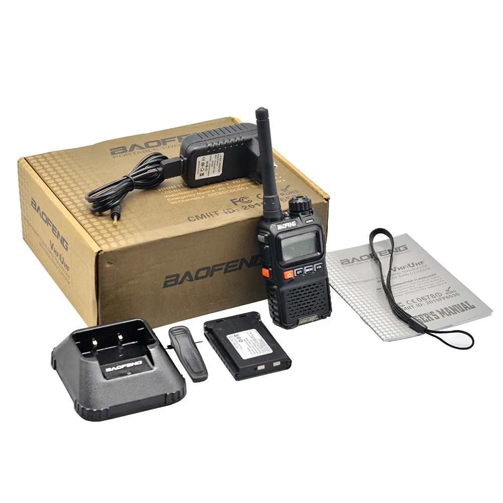 Baofeng BF-UV3R+ иди и болтай Walkie Talkie “иди и 3 Вт двусторонней радиосвязи Портативный CB радио УВЧ 400-470 МГц 16 каналов передатчик трансивера