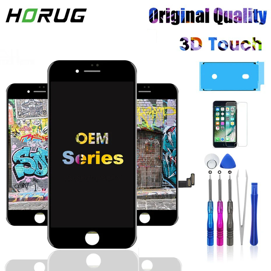 ЖК-экран OEM для iPhone 5s SE 6 6s 7 8 Plus оригинальный цветной ЖК-дисплей в сборе с