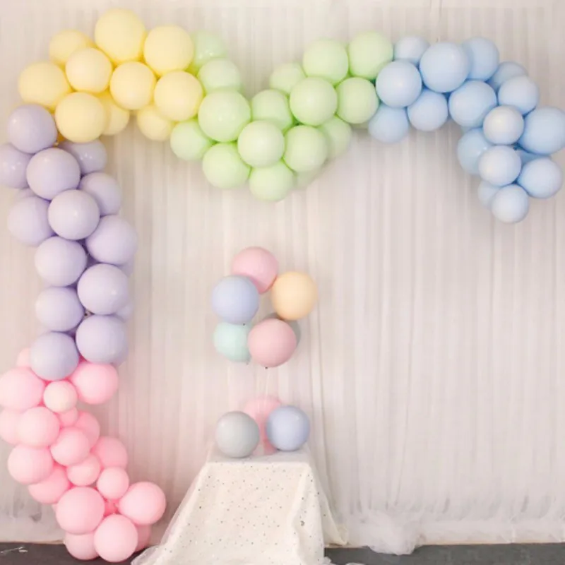 182pcs Arch Kit Macaron Balloon Arch Garland 5"-18" Pink Blue Purple Yellow Gold Confetti Balloon for Party Wedding Event