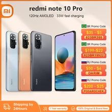 Global Version Xiaomi Redmi Note 10 Pro 6GB 64GB / 128GB Mobile Phone 108MP Camera Snapdragon 732G 120Hz AMOLED Display 33W Fast