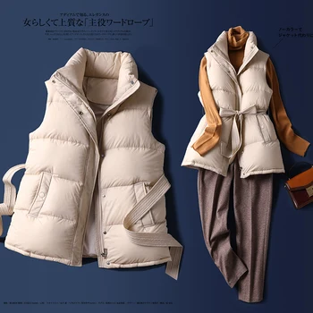 

Women Down Vest Thick Sleeveless 90% Zipper Winter Abrigos De Mujer 2020 Winter New Women Jacket Coats Warm Tops