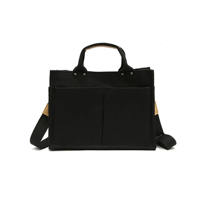 

Women's Canvas Shoulder Bag Large Capacity Foldable and Reusable Shopping Shopping Bag Handbag Lady