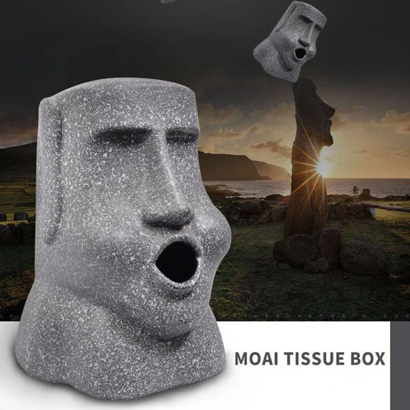 Коробка для салфеток Пасхальная Lsland Moai форма бумажный держатель камень Фигура коробка для салфеток для дома автомобиль Ресторан хранения баррель салфетка Накачка