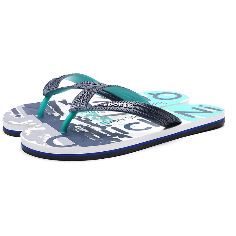 

Summer Men Slippers Flat Flip Flops Beach Shoes Indoor & Outdoor Camouflage Coconut Tree Pattern EVA Slip on Slippers Men Shoes